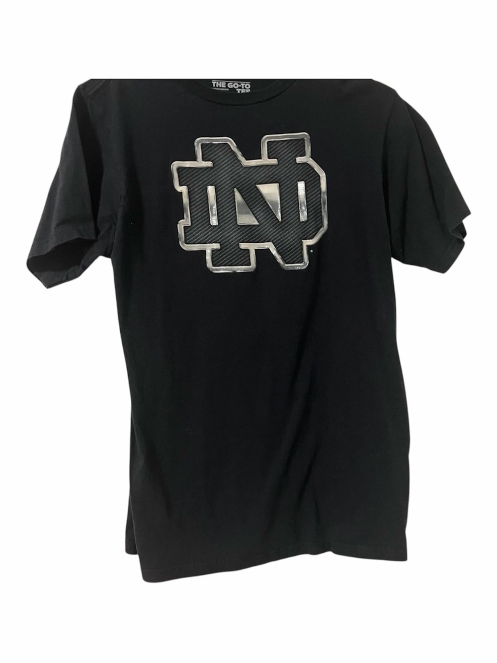 Notre Dame Fighting Irish ND Graphic Tee Size Medium Black Football NCAA Adidas